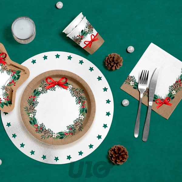 Serwetki zestaw 20 szt. 33x33 cm Christmas Bow – Homéa-image-1