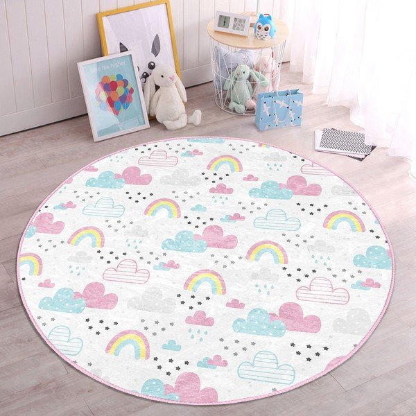 Biały dywan dziecięcy ø 120 cm Comfort – Mila Home-image-4