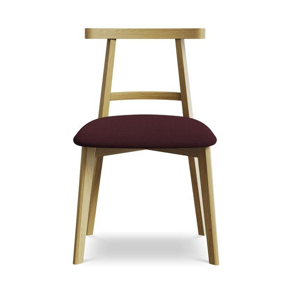 Bordowe krzesło z litego drewna Ohelo – Makamii-image-1