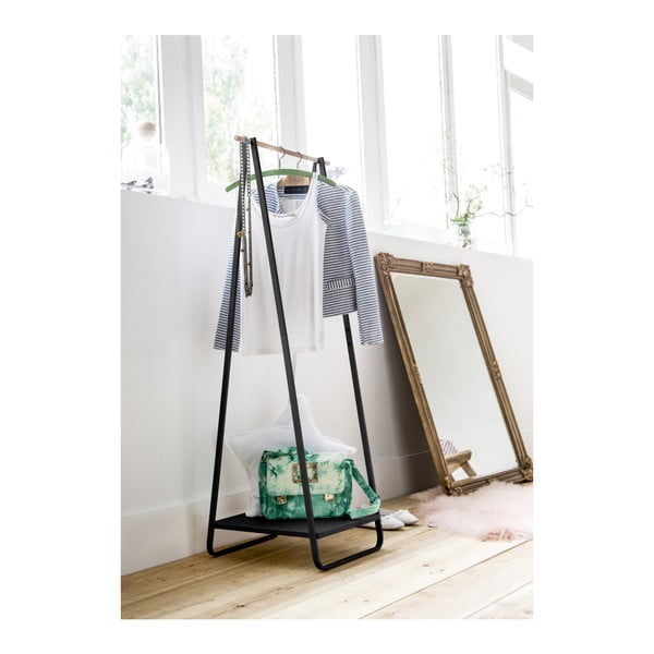 Czarny wieszak na ubrania z półką Compactor Portant Blanc-image-1