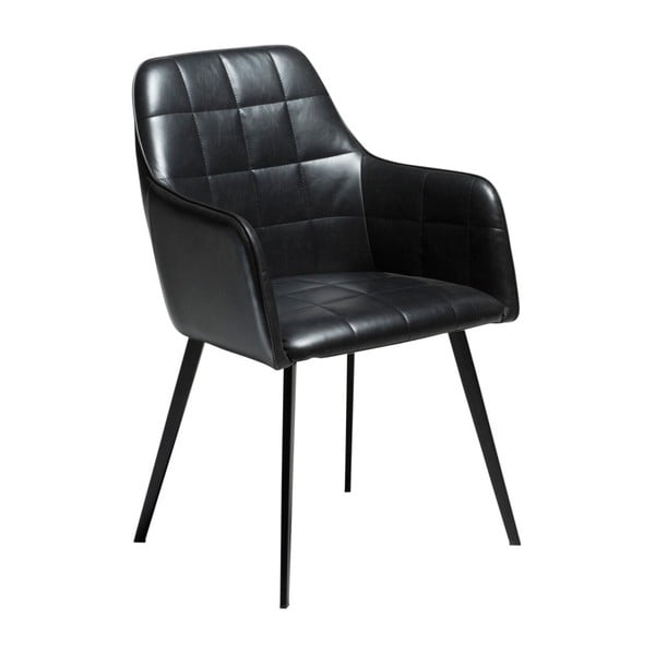 Czarne krzesło ze skóry ekologicznej DAN-FORM Denmark Embrace Vintage