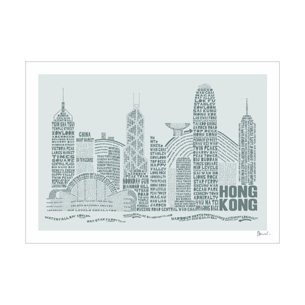 Plakat Hong Kong Grey&Grey, 50x70 cm