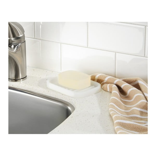 Biała mydelniczka iDesign Lineo, 12,5x9 cm-image-1