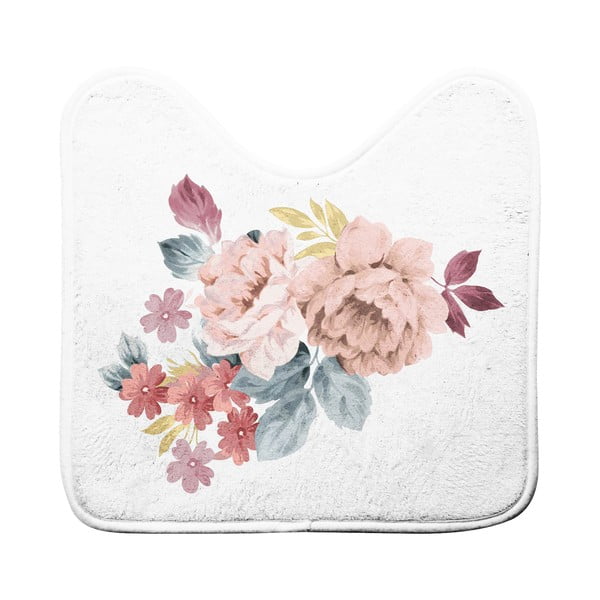 Biało-różowy dywanik łazienkowy do WC 45x45 cm Jayana – douceur d'intérieur