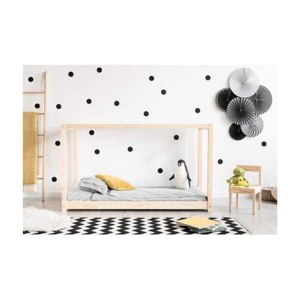 Łóżko w kształcie domku z drewna sosnowego Adeko Mila KM, 90x140 cm-image-1