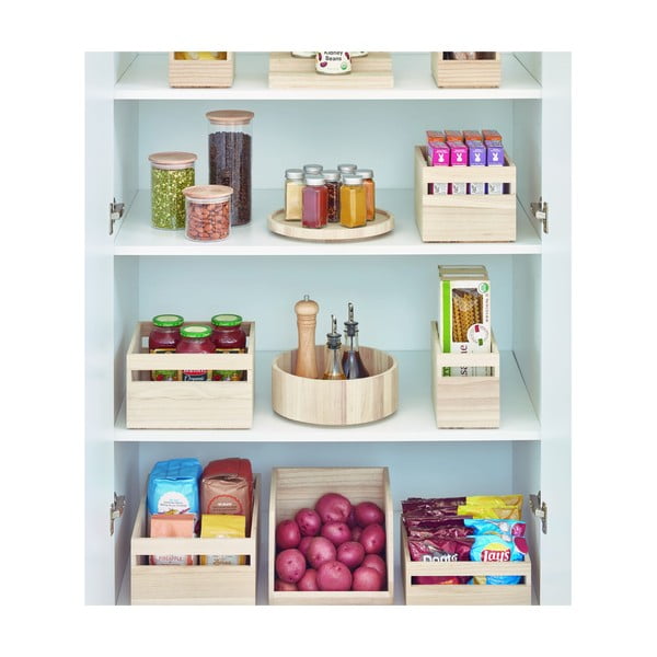 Obracany organizer kuchenny z drewna paulownia iDesign, ø 26,7 cm-image-3