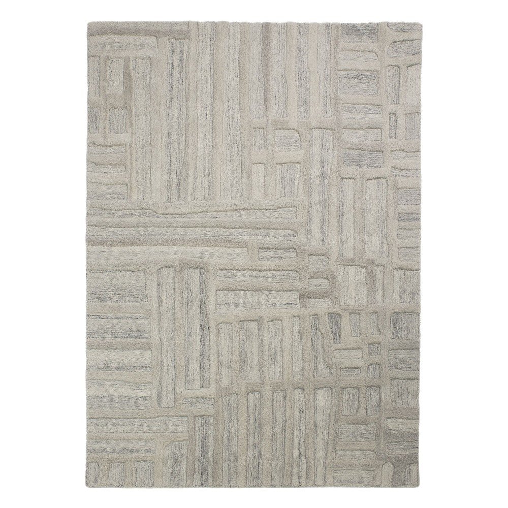 Szarobeżowy wełniany dywan tkany ręcznie 140x200 cm Elva  – Flair Rugs