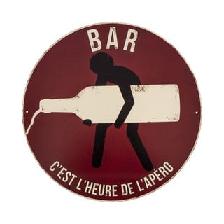 Metalowa tabliczka Antic Line "C'est l'heure de l'apéro", ø 40 cm