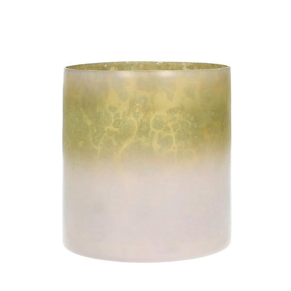 Różowy świecznik szklany HF Living, wys. 10 cm