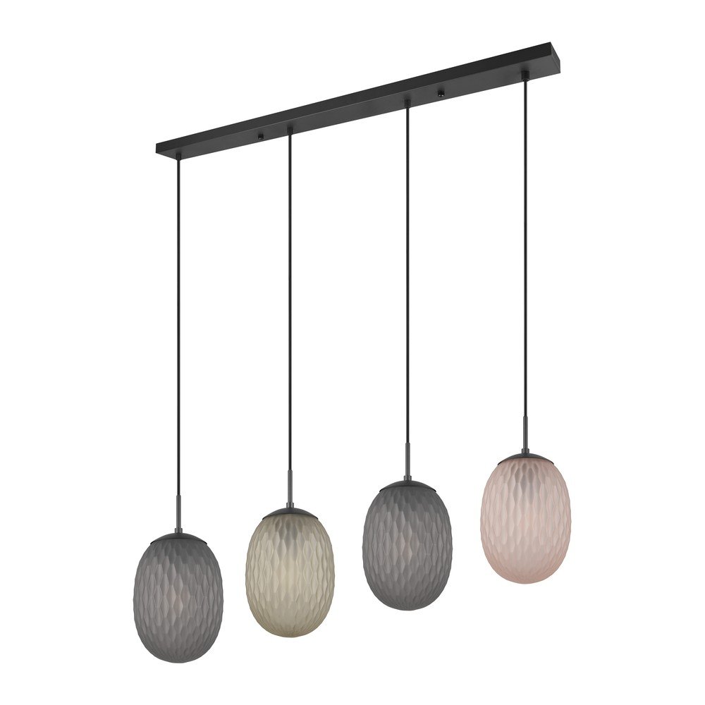 Lampa wisząca w kolorze matowej czerni ze szklanym kloszem Facette – Trio (zdjęcie 7)