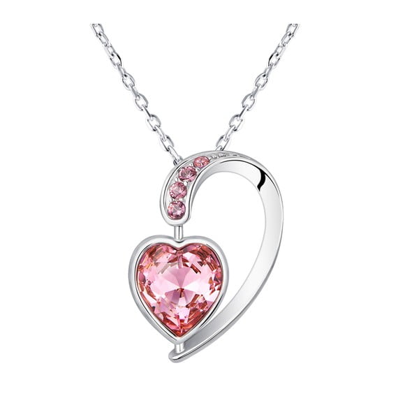 Naszyjnik z różowymi kryształami Swarovski Elements Crystals Heart Drop