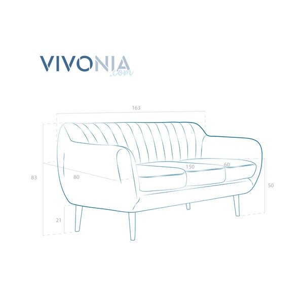 Ciemnobrązowa sofa z naturalnymi nóżkami Vivonita Kennet-image-2