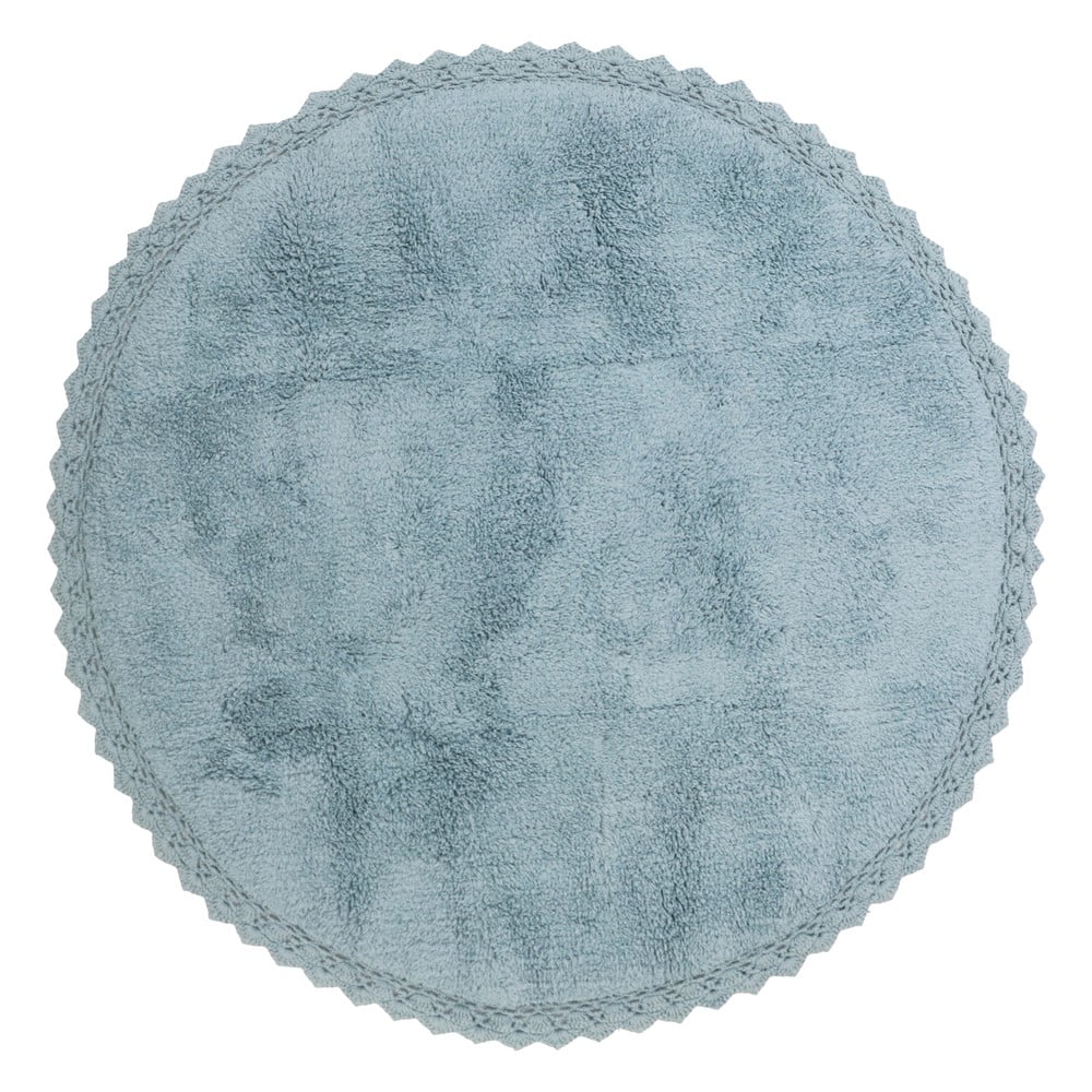 Niebieski ręcznie wykonany dywan z bawełny Nattiot Perla, ø 110 cm