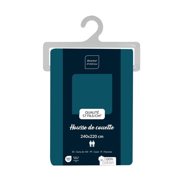 Morska bawełniana poszwa na kołdrę dwuosobowa 240x220 cm Lina – douceur d'intérieur