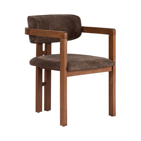 Brązowy fotel jadalniany z podłokietnikami Toscana – Kalune Design