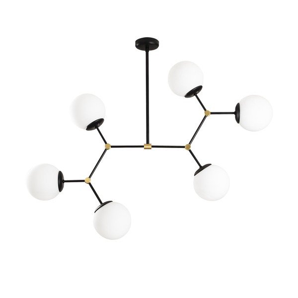 Czarno-biała lampa wisząca ze szklanym kloszem Damar – Opviq lights-image-2
