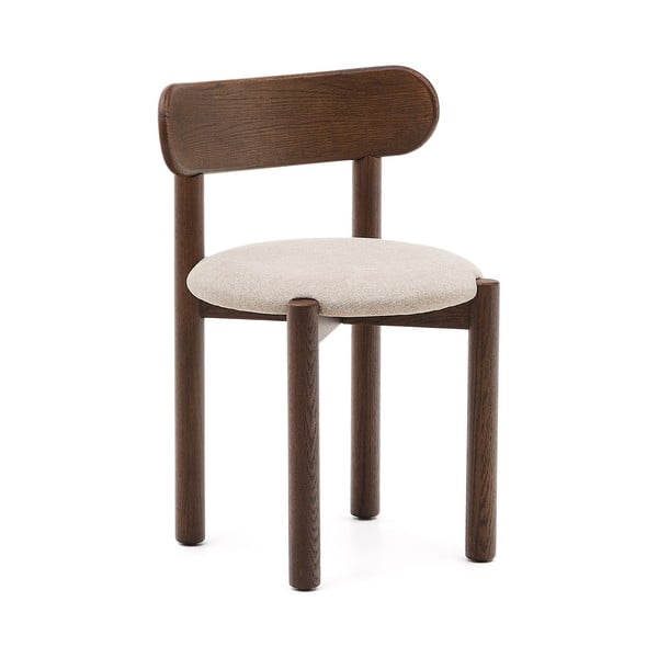 Brązowo-kremowe krzesła z litego drewna dębowego zestaw 2 szt. Nebai – Kave Home
