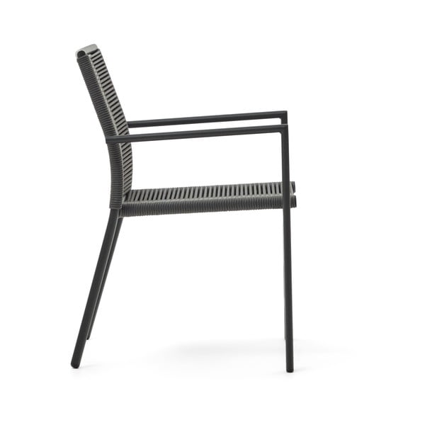 Ciemnoszare metalowe krzesło ogrodowe Culip – Kave Home-image-3