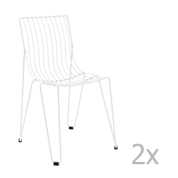 Zestaw 2 białych krzeseł ogrodowych Isimar Monaco