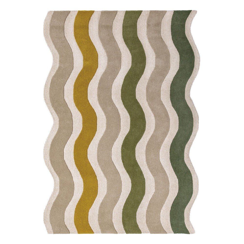 Zielony/w naturalnym kolorze wełniany dywan tkany ręcznie 160x230 cm Cascade Wool – Flair Rugs