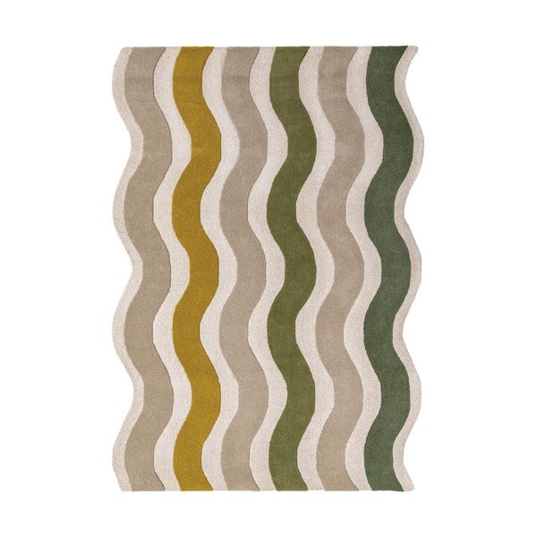 Zielony/w naturalnym kolorze wełniany dywan tkany ręcznie 160x230 cm Cascade Wool – Flair Rugs
