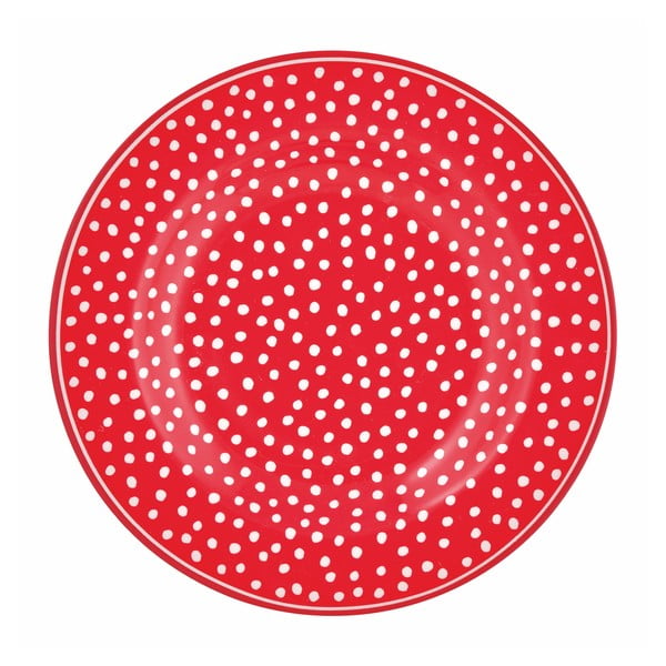 Czerwony talerz w kropki Green Gate Dot, ⌀ 15 cm