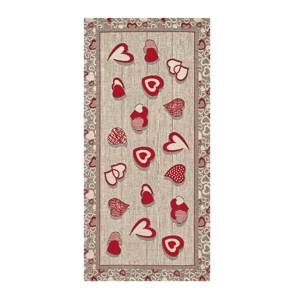 Wytrzymały dywan kuchenny Webtapetti Lovely Rosso, 55x115 cm