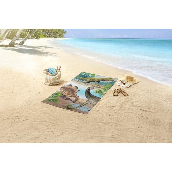 Aksamitny ręcznik plażowy dla dzieci 75x150 cm Dino – Good Morning-image-1