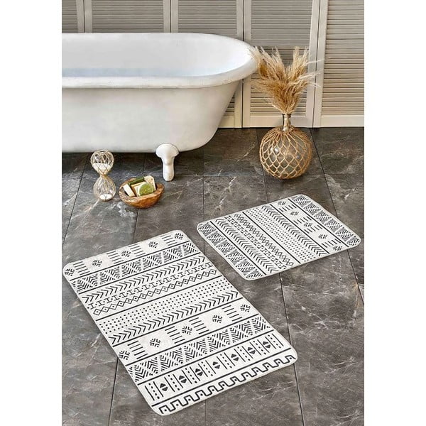 Czarno-białe dywaniki łazienkowe zestaw 2 szt. 60x100 cm – Mila Home-image-4