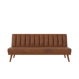 Pomarańczowa rozkładana sofa z imitacji skóry 173 cm Brittany – Novogratz