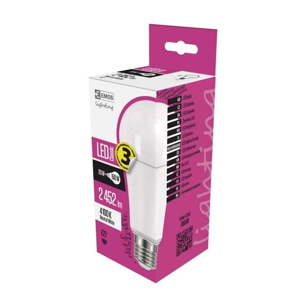 Żarówka LED EMOS Classic A67 Neutral White, 20W E27-image-1