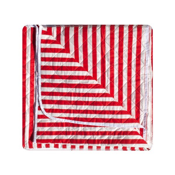 Czerwono-biała pasiasta pikowana narzuta na łóżko Cihan Bilisim Tekstil Stripes, 160x230 cm-image-3