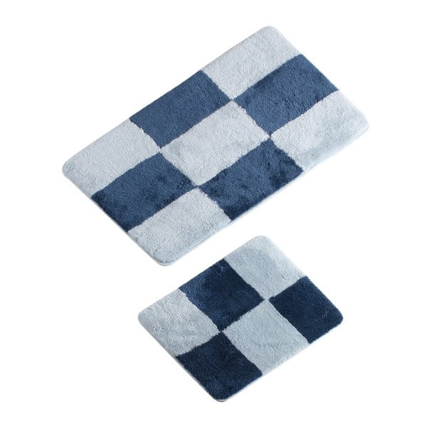 Zestaw 2 niebieskich dywaników łazienkowych Verge Bath Mat Kanse