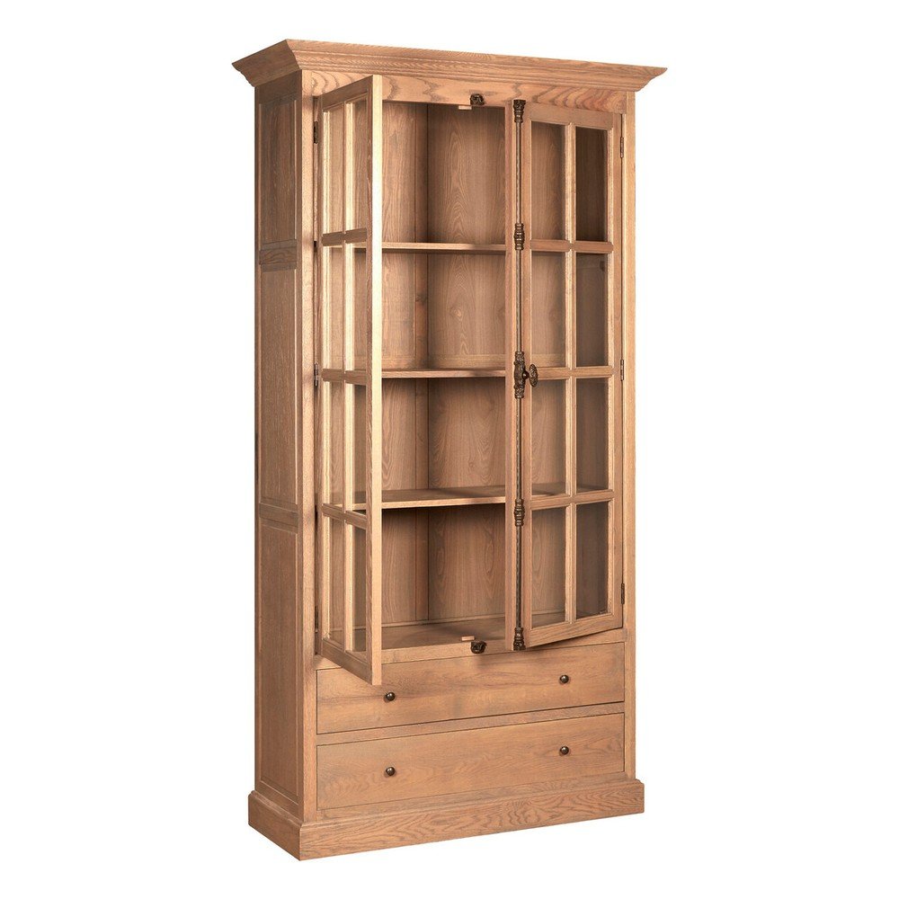 Witryna z litego drewna dębowego w naturalnym kolorze 124x230x47 cm Lyon – Premier Housewares (zdjęcie 9)
