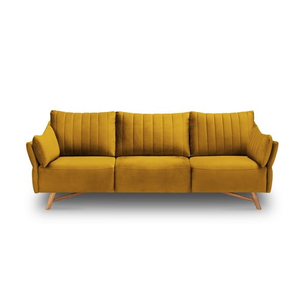 Żółta sofa z aksamitnym obiciem Interieurs 86 Elysée, 232 cm