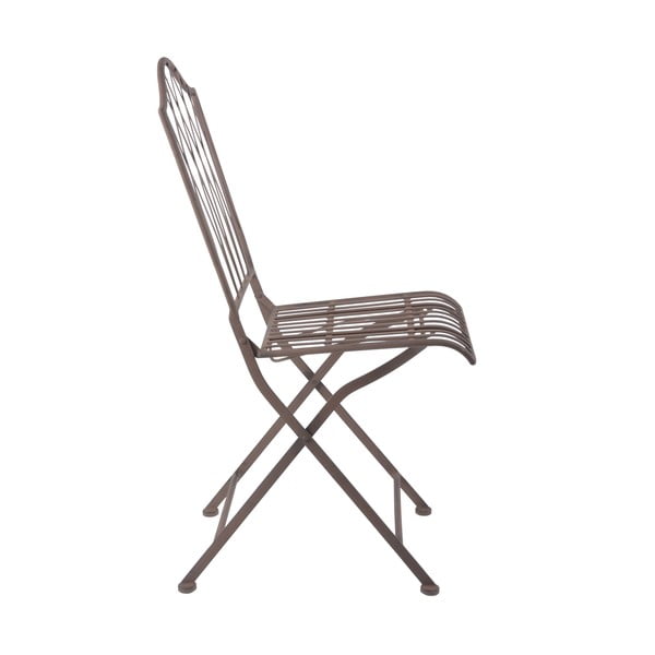 Brązowe metalowe składane krzesło ogrodowe – Esschert Design-image-2
