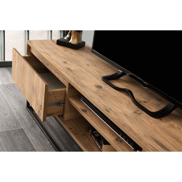 Szafka pod TV w dekorze drewna sosnowego Belinda, szer. 180 cm-image-4
