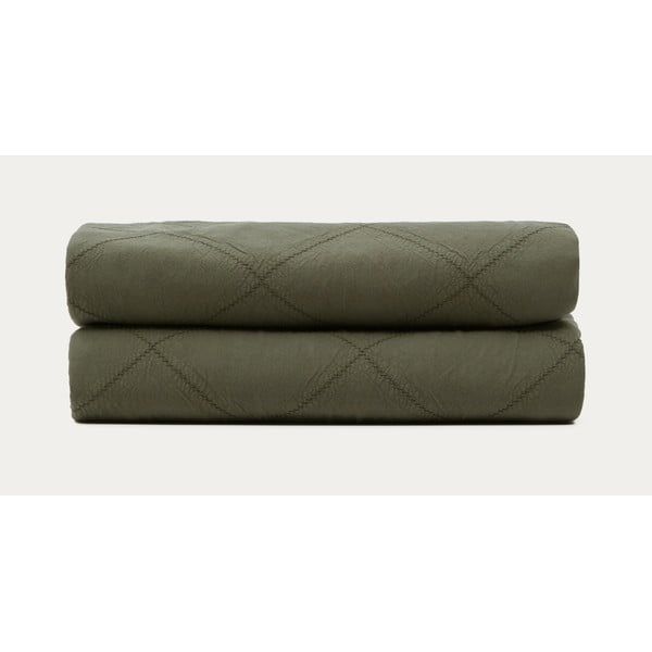 Zielona bawełniana narzuta pikowana 180x260 cm Serla – Kave Home-image-2