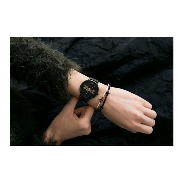 Damski zegarek z czarnym paskiem ze stali nierdzewnej Emily Westwood Miliya-image-4