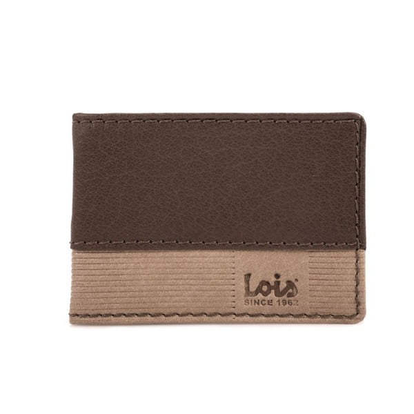 Skórzany portfel Lois Brown Block, 10x7 cm
