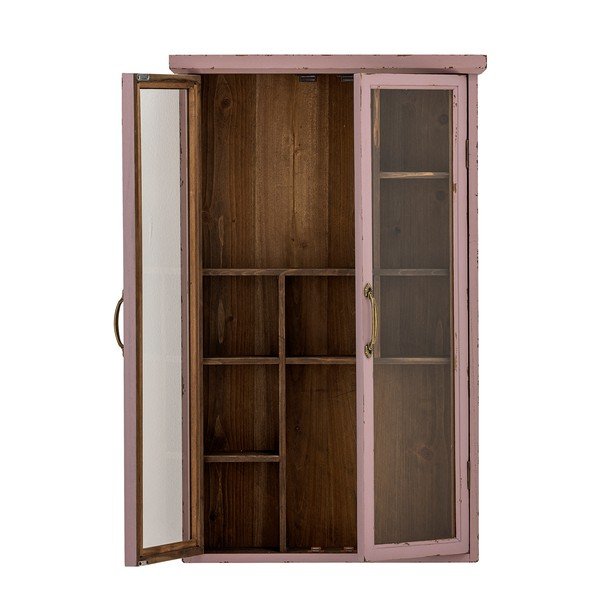 Szaroróżowa witryna z litego drewna jodłowego 50x80x14 cm Hazem – Bloomingville-image-4