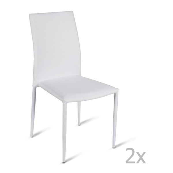 Zestaw 2 białych krzeseł Chris