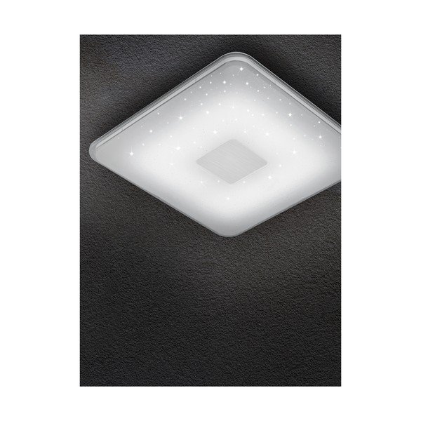 Biała kwadratowa lampa sufitowa LED sterowana zdalnie Trio Ceiling, 42,5x42,5 cm-image-1