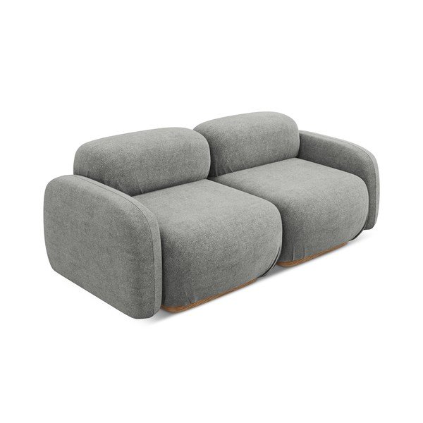 Szara sofa modułowa z materiału bouclé 190 cm Ailani – Makamii-image-1