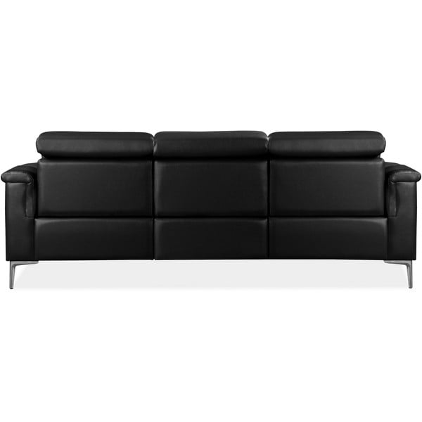 Czarna sofa z imitacji skóry 222 cm Lund – Støraa-image-3