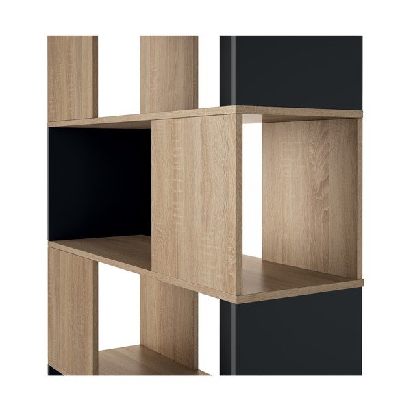 Czarny regał w dekorze dębu 98x180 cm Rossio – TemaHome -image-3