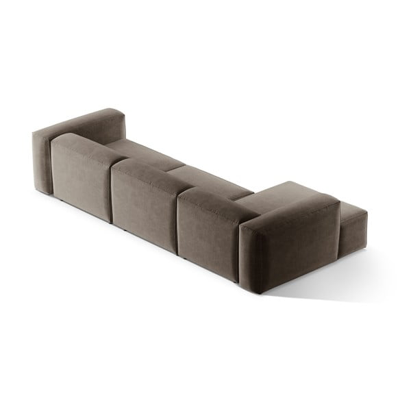 Brązowy narożnik (lewostronny/z szezlongiem) Bergamo – Cosmopolitan Design-image-4