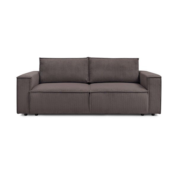Szarobrązowa sztruksowa rozkładana sofa 245 cm Nihad – Bobochic Paris