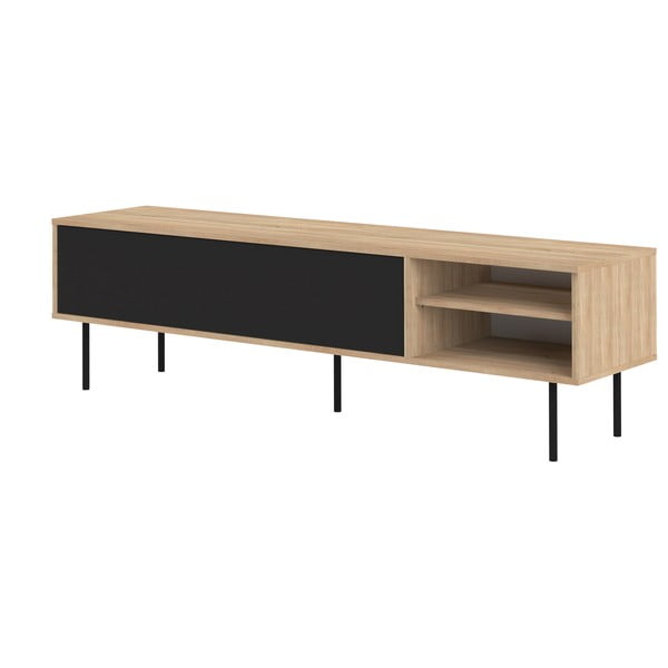 Czarna szafka pod TV w dekorze dębu 165x40 cm Ampère – TemaHome-image-4