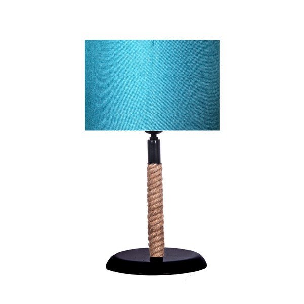 Lampa stołowa z turkusowym kloszem Kate Louise Rope